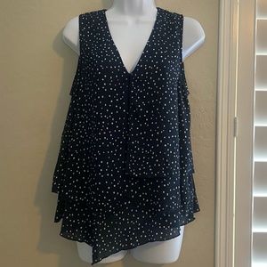 H&M Blue with White dot sleeveless top